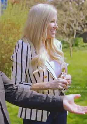 Stephanie's white striped blazer on The Real Housewives of Dallas