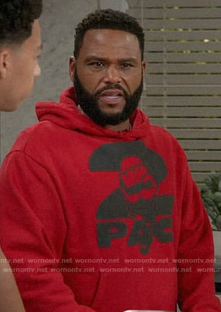 Andre's red 2pac hoodie on Black-ish