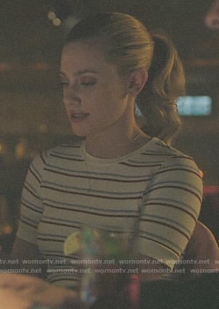 Betty's white striped top on Riverdale