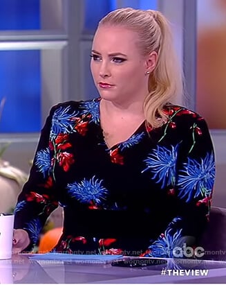 Meghan's black floral print jumpsuit on The View