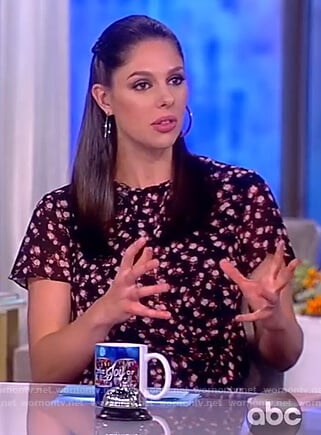 Abby's black floral jumpsuit on The View
