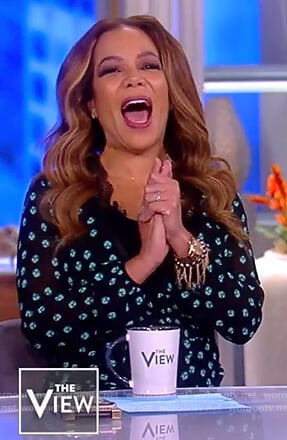 Sunny's black wrap lace trim dress by The View