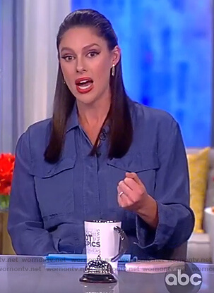 Abby's blue utility jumpsuit on The View