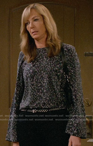 Bonnie's leopard print blouse on Mom