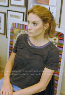 Cary's cutout camo tee on The Real Housewives of Dallas