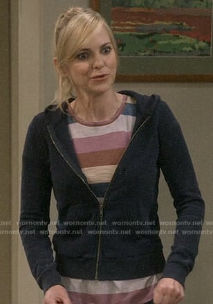 Christy's multi-colored stripe tee on Mom