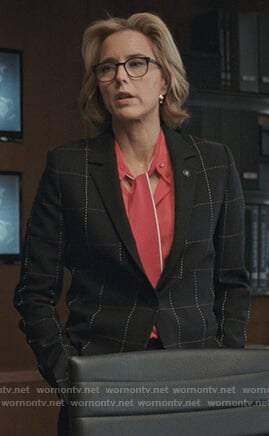Elizabeth's black checked blazer on Madam Secretary