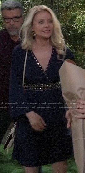 Felicia's navy studded dress on General Hospital