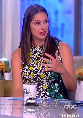 Abby's floral print sleeveless top on The View