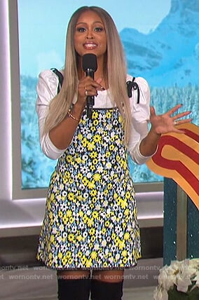 Eve's floral mini dress on The Talk