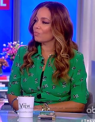 Sunny's green print shirtdress on The View