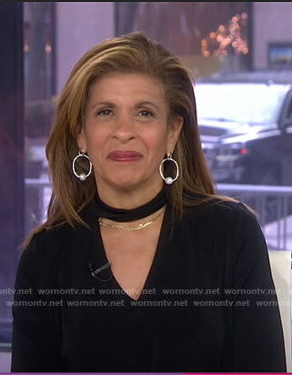 Hoda's black choker neck top on Today