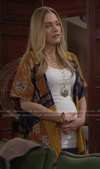 Hope's patchwork kimono on The Bold and the Beatiful