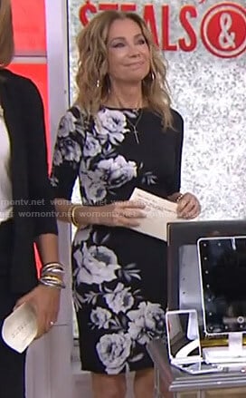 Kathie's black rose print dress on Today