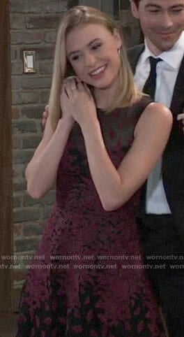 Kiki's black and purple embroidered dress on General Hospital