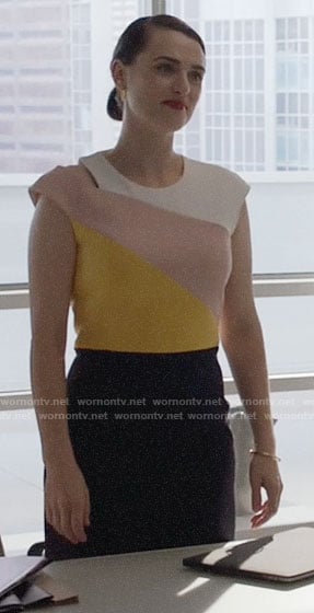 Lena's colorblock dress on Supergirl