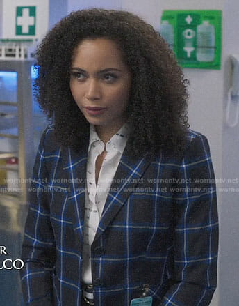 Macy's blue checked blazer on Charmed