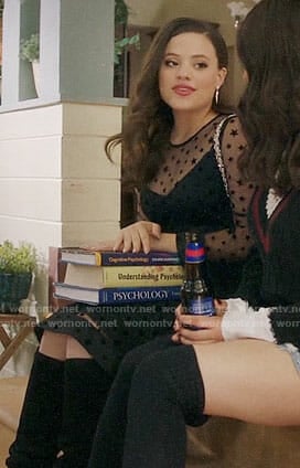 Maggie's black mesh star print dress on Charmed