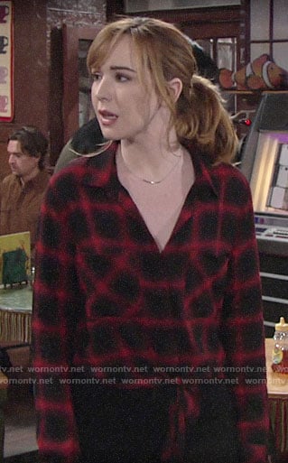 Mariah's black and red plaid shirt on The Young and the Restless