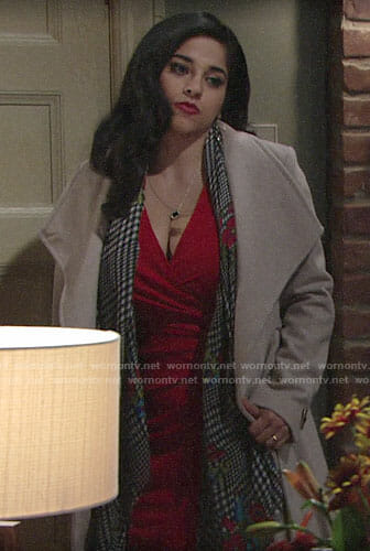 Mia's beige coat on The Young and the Restless