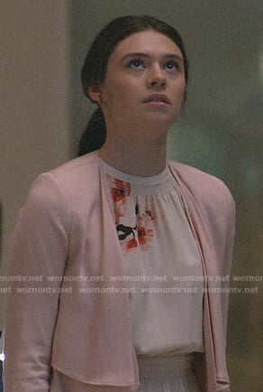 Nia's beige floral dress on Supergirl