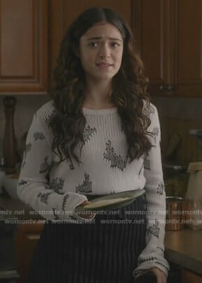 Olive's white and black sweater on Manifest