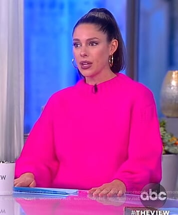 Abby's pink puff sleeve sweater on The View