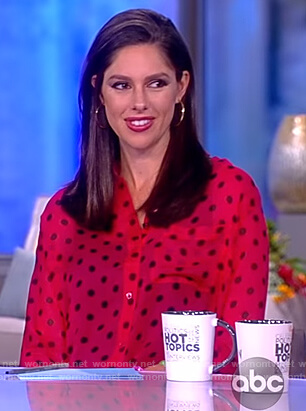 Abby's pink polka dot blouse on The View