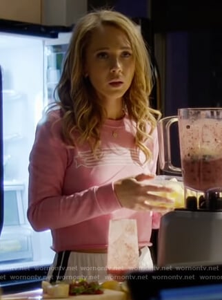 Veronica's pink star print sweatshirt on Dirty John