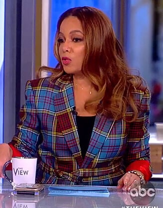 Sunny's blue plaid blazer on The View