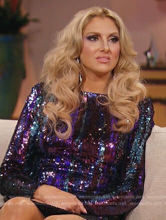 Gina's purple sequin mini dress on The Real Housewives of Orange County