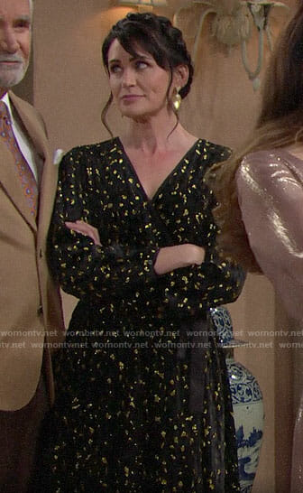 Quinn's black and gold Thanksgiving dress on The Bold and the Beautiful