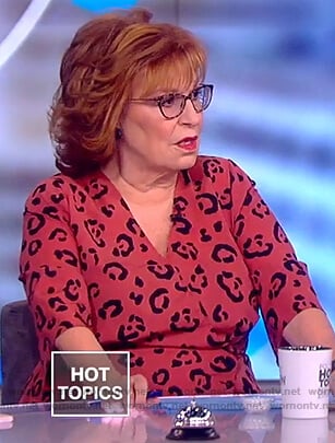 Joy's red leopard print wrap top on The View