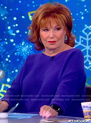 Joy's blue ribbed sweater on The View