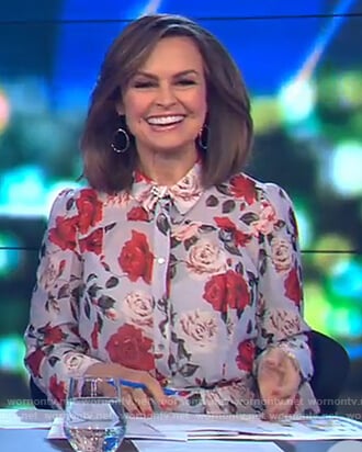 Lisa's rose print shirtdress on The Project