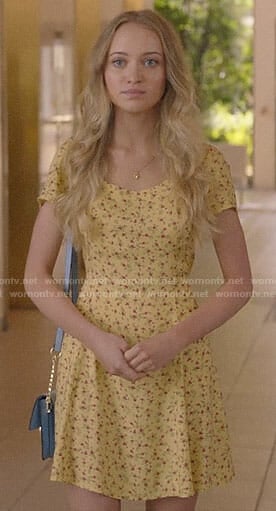 Samantha's yellow floral dress on Queen America