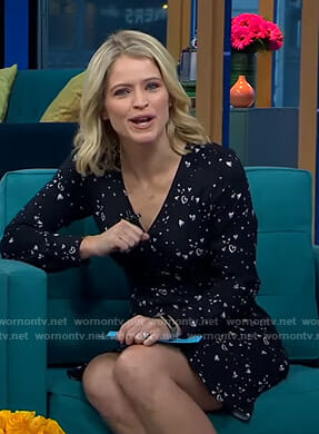 Sara's black heart print dress on GMA Day