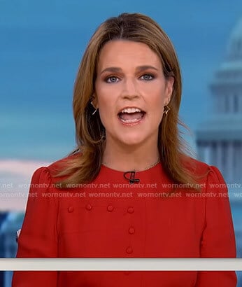 Savannah's red button detail dress on Today
