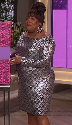 Sheryl's silver sequin dress on The Talk