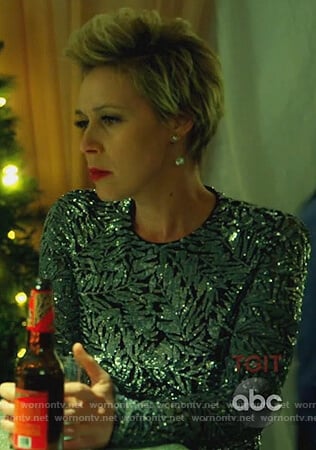 Bonnie's silver sequin sheath dress on How to Get Away with Murder