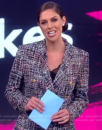 Abby's tweed double breasted blazer on The View