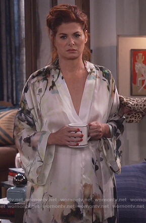 Grace's floral silk robe on Will and Grace