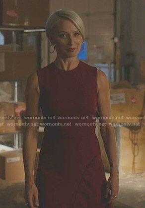 Ada's red ruffled sleeveless dress on Dynasty