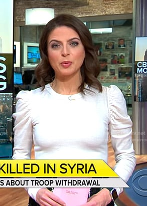 Bianna's white puff sleeve top on CBS This Morning
