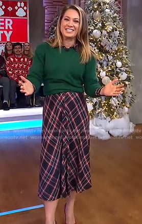 Ginger's navy plaid shirtdress on Good Morning America