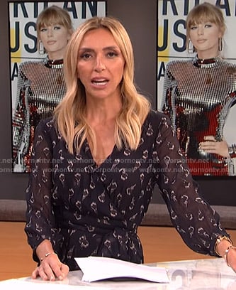 Giuliana's black floral wrap dress on E! News