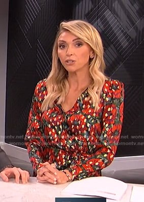 Giuliana's metallic floral print dress on E! News