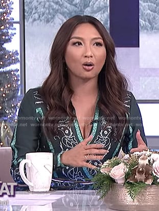 Jeannie's green paisley print dress on The Real