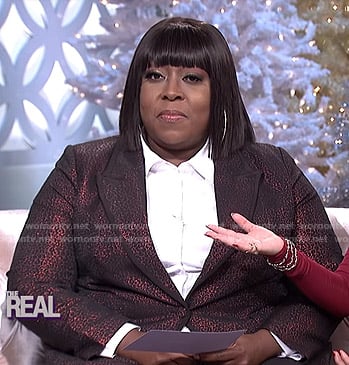 Loni's metallic leopard suit on The Real