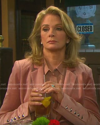 Marlena's pink velvet blazer on Days of our Lives